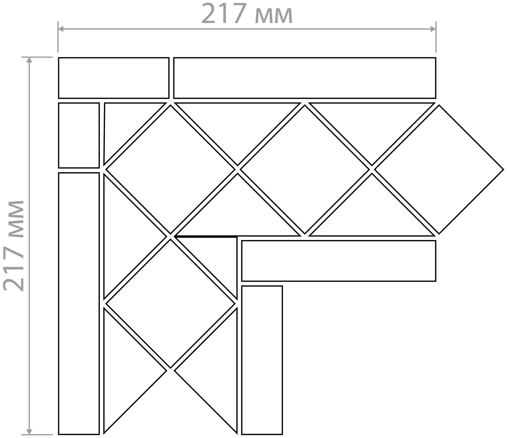 Угол на сетке