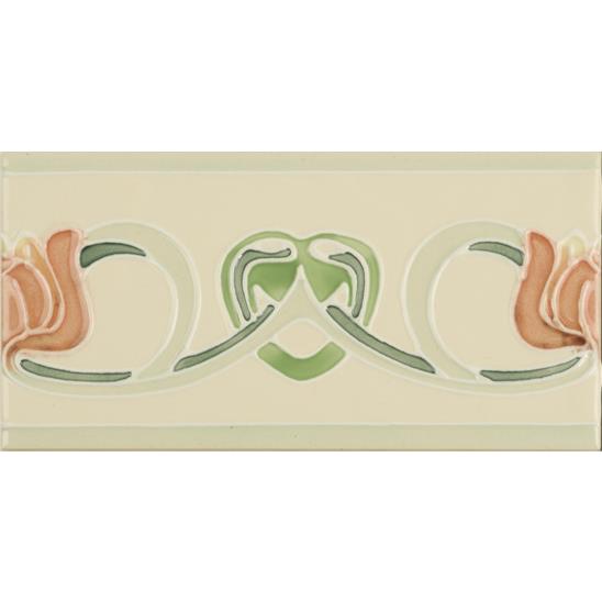 Lotus Flower Border on Colonial White