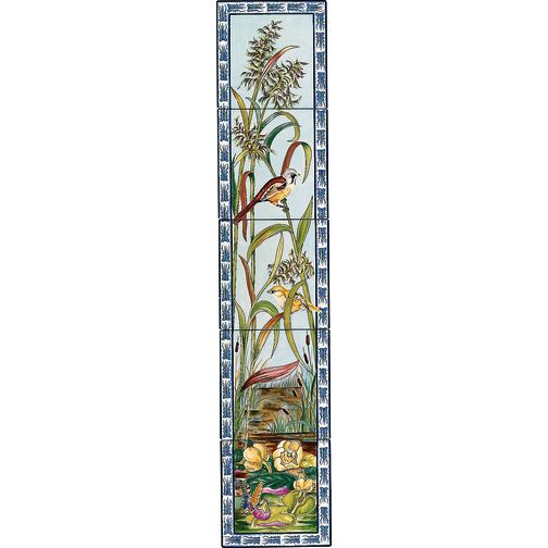 Birds and Butterfly 5-Tile Set on Colonial White