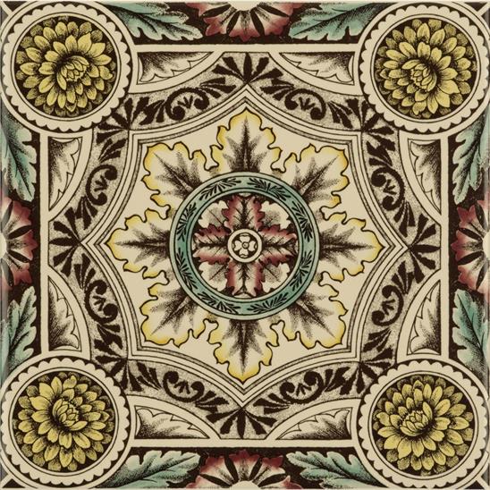 Symmetrical Floral Pattern on Colonial White