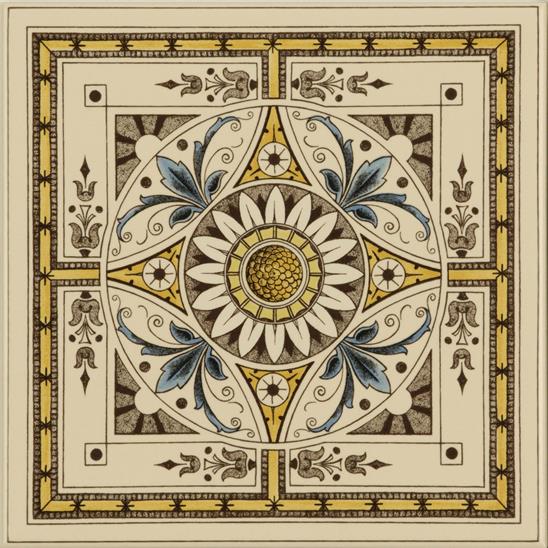Symmetrical Classical Pattern on Colonial White