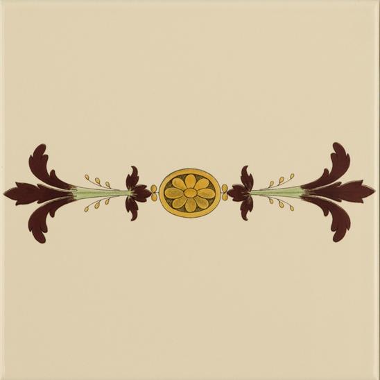 Cameo Carousel Border Tile on Colonial White