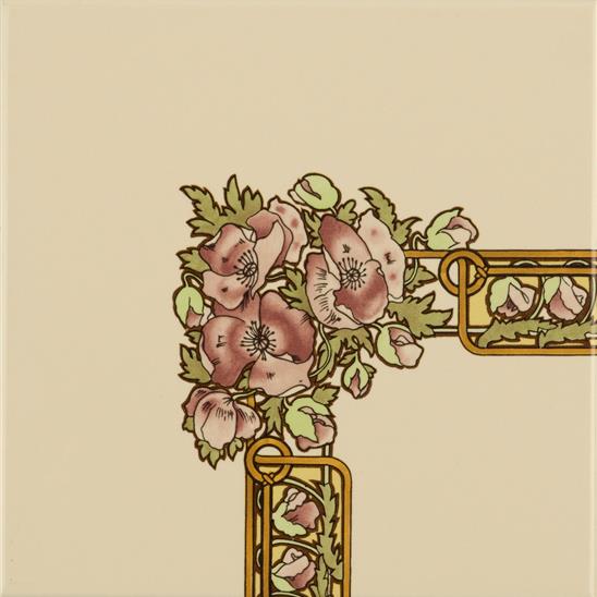 Nocturnal Slumber Corner Tile on Colonial White