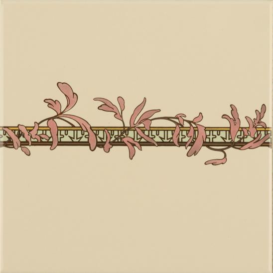 Spring Border Tile on Colonial White