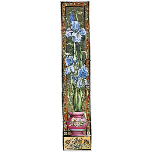 Blue Iris 5-Tile Set on Brilliant White