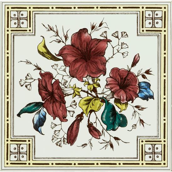 Plant & Urn Single Tile on Brilliant White