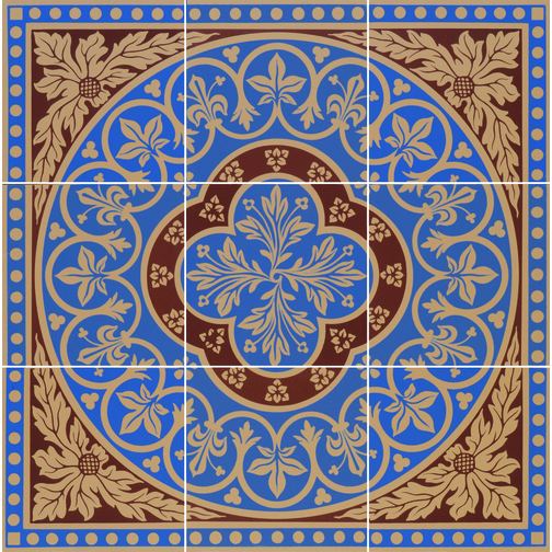 Disraeli 9-Tile Set Blue