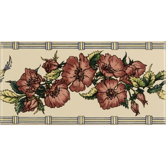 Corded Poppies Red on Colonial White