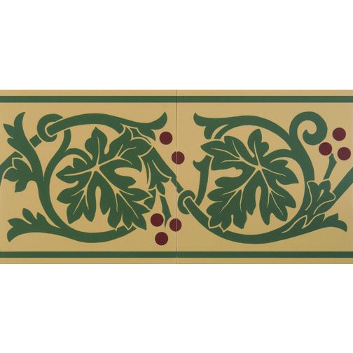 Shaftesbury Border 2-Tile Set Green on Buff