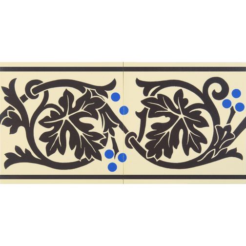 Shaftesbury Border 2-Tile Set Brown on White