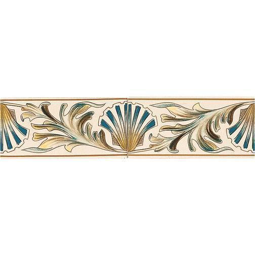 Shell Frieze 2-Tile Set on Colonial White