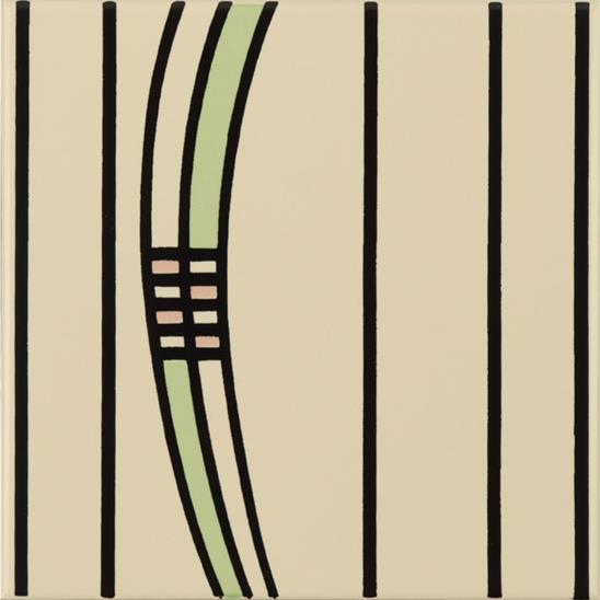 Glasgow Rose RH 3-Tile Set on Colonial White