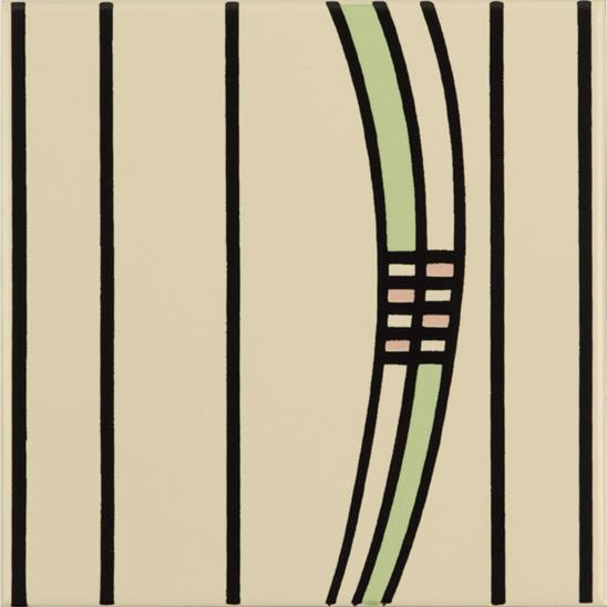 Glasgow Rose LH 3-Tile Set on Colonial White