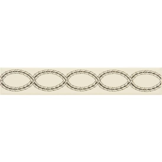 Twisted Trellis Border Charcoal Grey on Colonial White