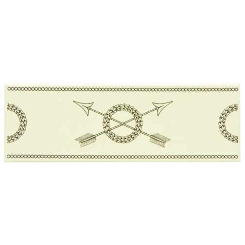 Crossed Arrows Border Charcoal Grey on Colonial White