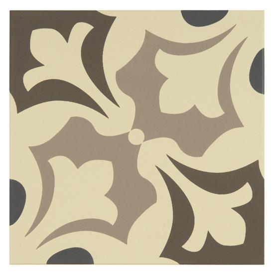 Rococo Light Blue Light Grey and Dark Grey on White