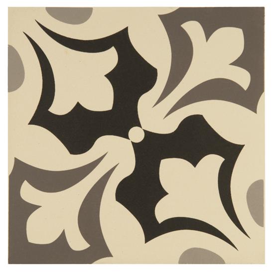 Rococo Light Grey Dark Grey and Black on White