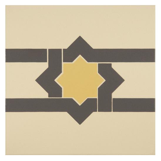 Iberian Summer Yellow and Dark Grey on White