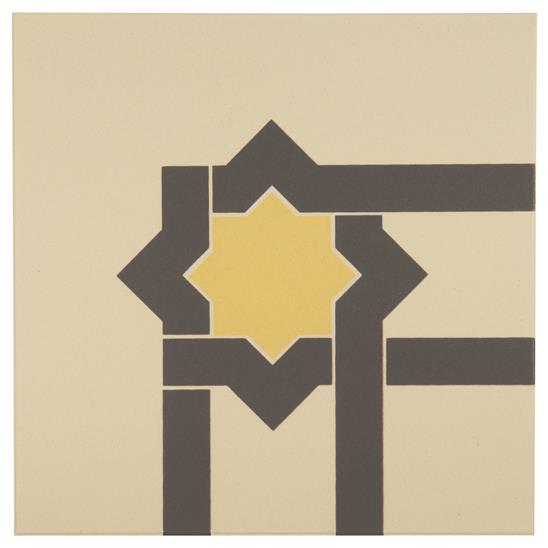 Iberian Summer Yellow and Dark Grey on White