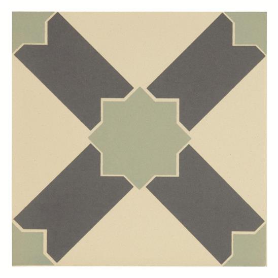 Alhambra Denim and Light Jade on White