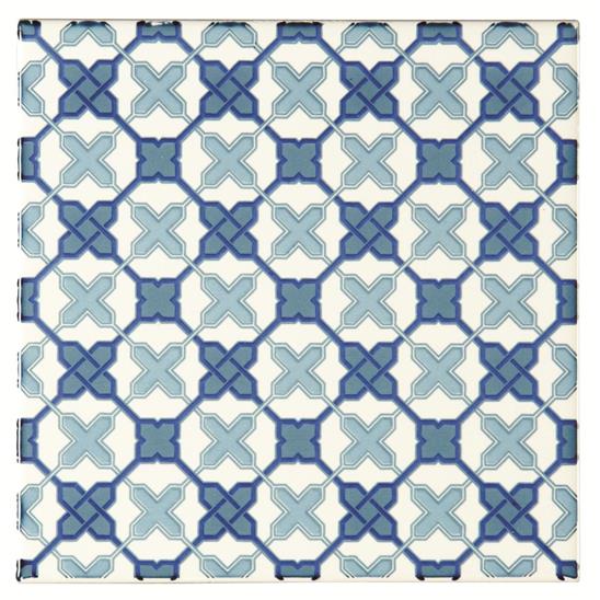 Filigree Blue (Sky Blue/Sea Blue/Midnight Blue on Brilliant White)