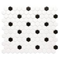Black and White Honeycomb Mosaic White & Black