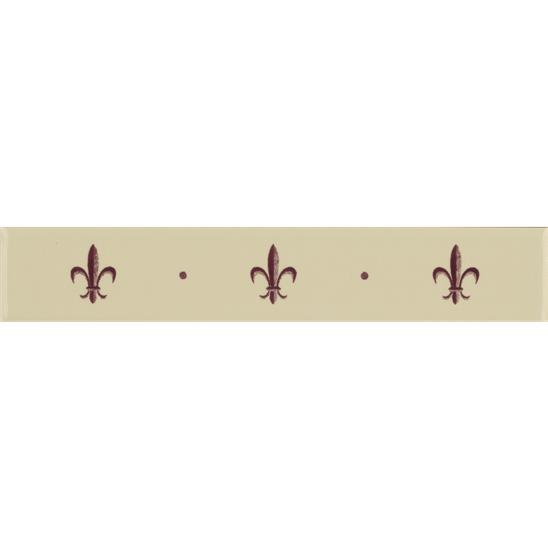 Fleur de Lis Burgundy on Colonial White