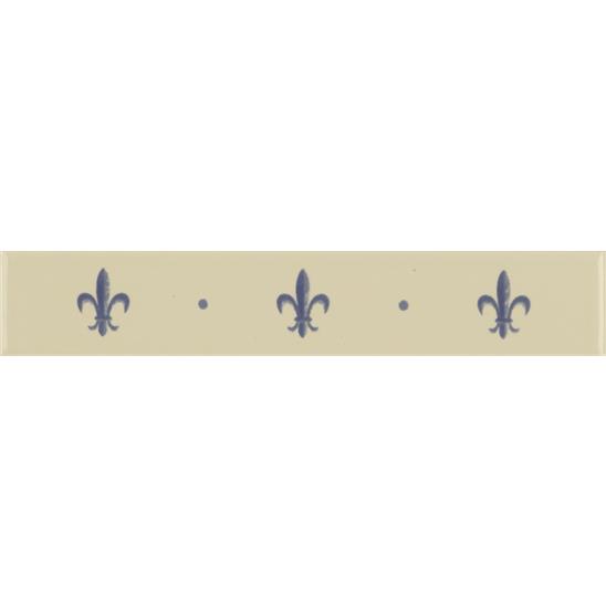 Fleur de Lis Royal Blue on Colonial White