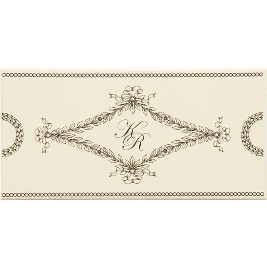 Monogram Diamond Swag Border Charcoal Grey on Colonial White