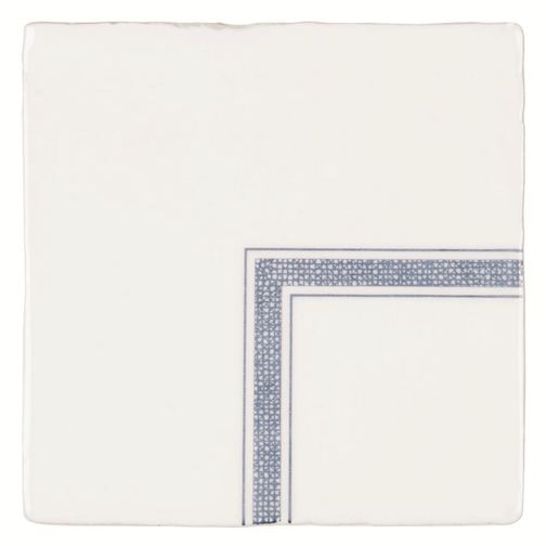 Linen Corner Blue on Papyrus