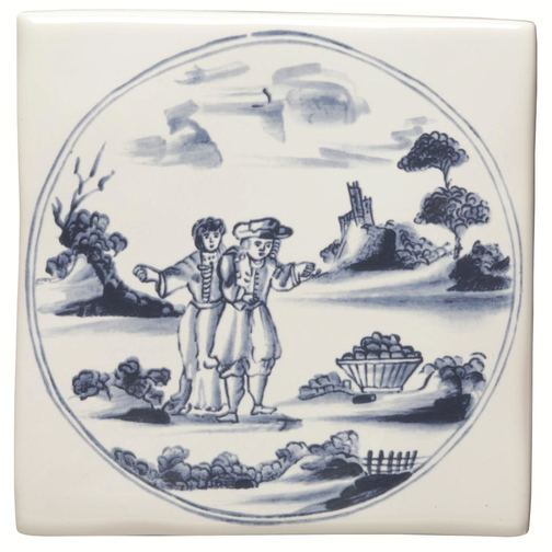 Couple with Basket on Delft