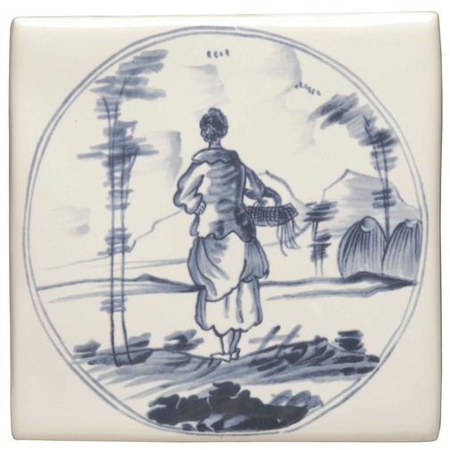 Woman with Basket on Delft