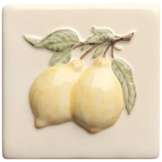 Summer Fruits Lemon Handpainted Tile Multi-Color